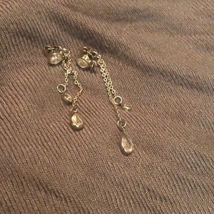 Silver and Crystal hanging post earrings